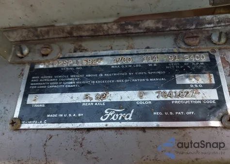 1952 Ford F100 from USA, damaged, VIN F102SP11582